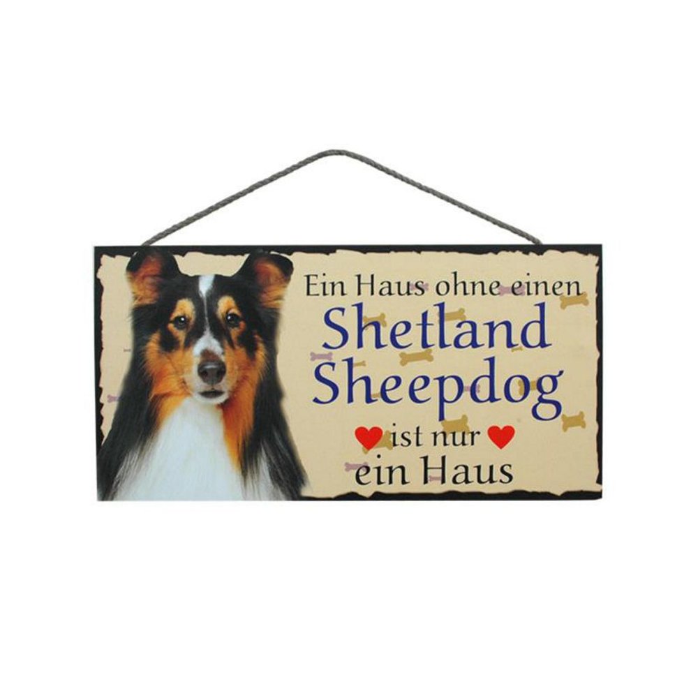 Tierschild Hund Holzschild Türschild - Shetland Sheepdog - Wandschild