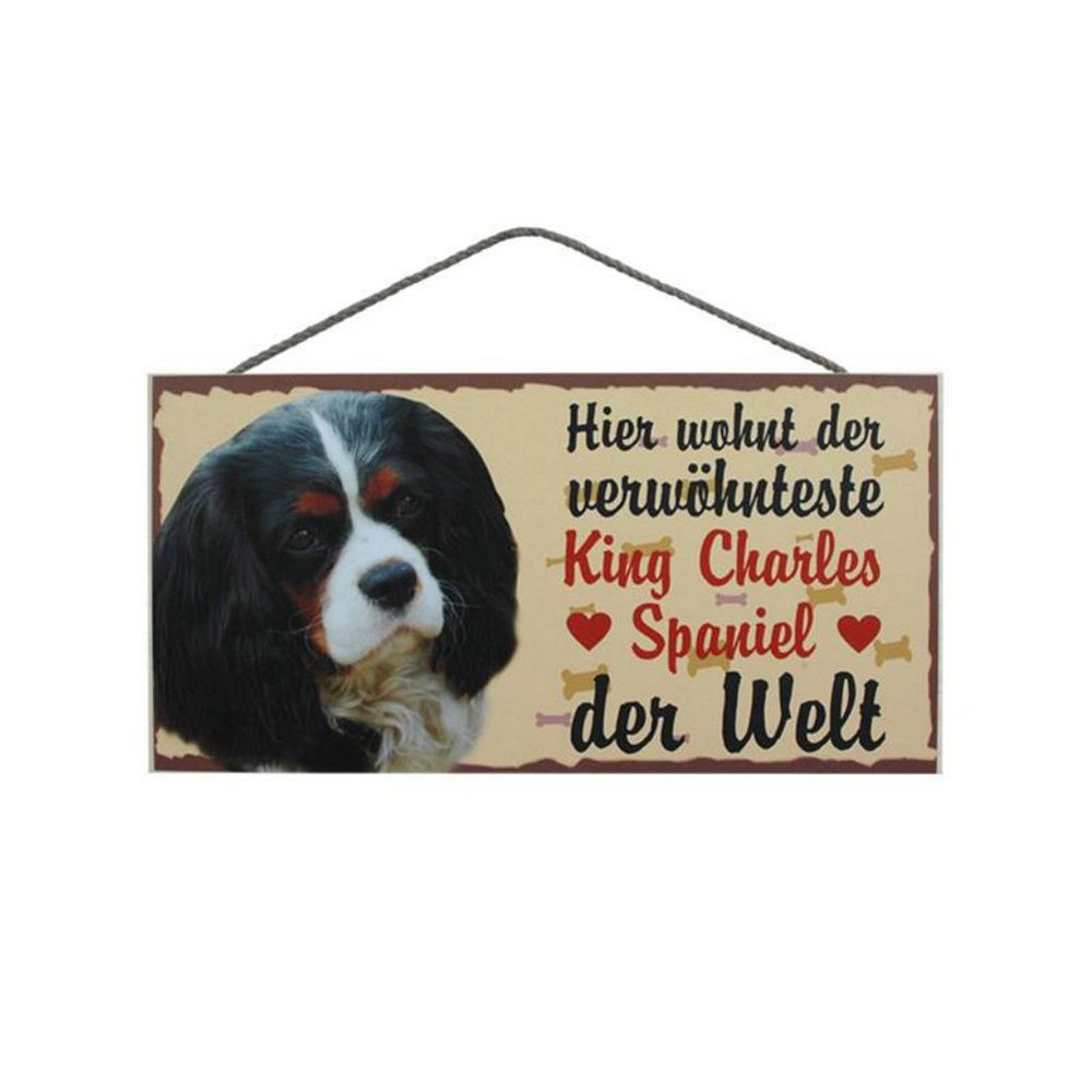 Tierschild Hund Holzschild Türschild - King Charles Spaniel - Wandschild