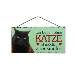 Tierschild Katze Türschild Wandschild - schwarze Katze -...
