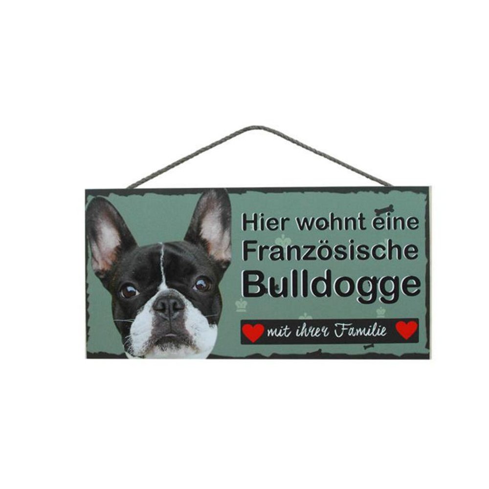 Tierschild Hund Holzschild Türschild - Französische Bulldoge - Wandschild
