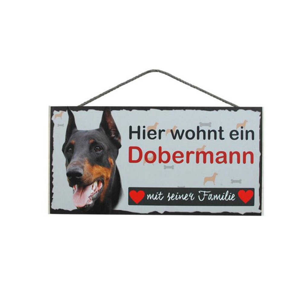 Tierschild Hund Holzschild Türschild - Dobermann - Wandschild