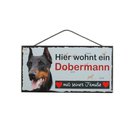 Tierschild Hund Holzschild Türschild - Dobermann -...