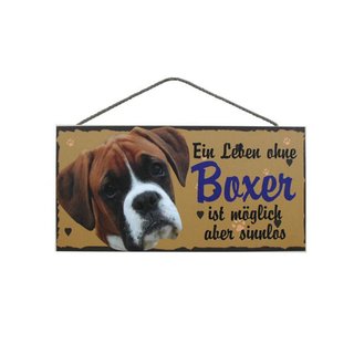 Tierschild Hund Türschild Wandschild - Boxer - Holzschild