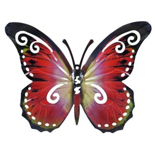 Schmetterling Wandschmuck aus Metall metallicfarben Wetterfest 24cm