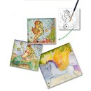 Tangle Keilrahmen Bild Leinwand Motiv Cartoon Girl zwinkernd zum Selberausmalen vorgezeichnet zum Malen mit Farbe Marker Stifte