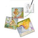 Tangle Keilrahmen Bild Leinwand Motiv Cartoon Girl zum Selberausmalen vorgezeichnet zum Malen mit Farbe Marker Stifte