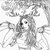 Tangle Keilrahmen Bild Leinwand Motiv Cartoon Girl zum Selberausmalen vorgezeichnet zum Malen mit Farbe Marker Stifte