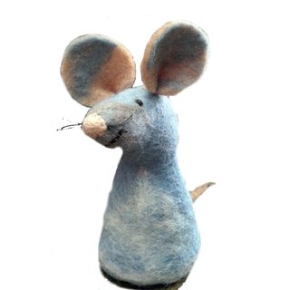 Aufsteller Eierwärmer Maus blau Filzaufsteller Tischdeko Eiermütze Filz