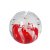 Traumkugel klar mit rot weißer Blume, Glaskugel, Briefbeschwerer, Wunschkugel 7,0 cm