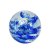 Traumkugel klar blaue Streifen fluorieszierend, Glaskugel, Briefbeschwerer, Wunschkugel 9,5cm
