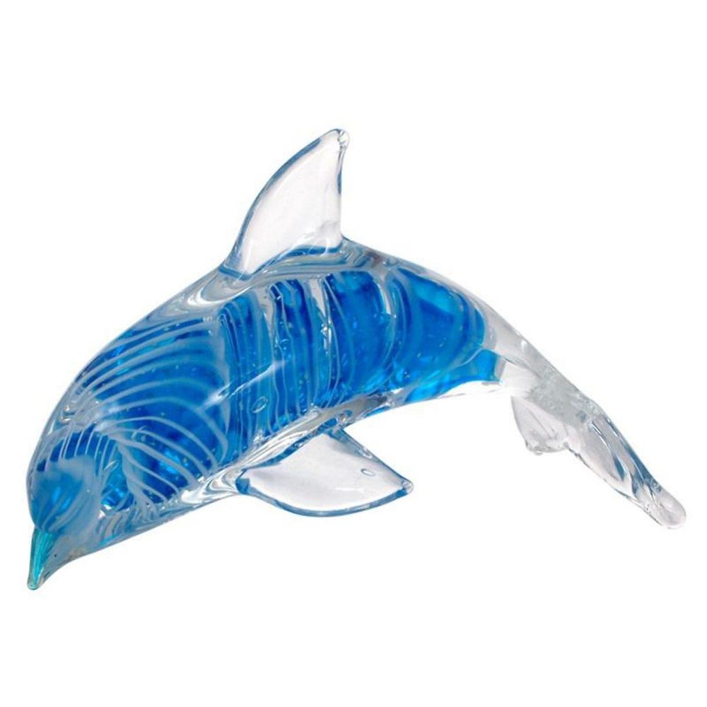 Glasdelphin springend - Delfin aus Glas 16cm - nachtleuchtend