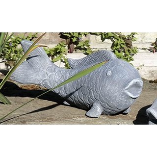 Figur Fisch, Magnesia, grau outdoor Skulptur Gartenfigur Gartenskulptur