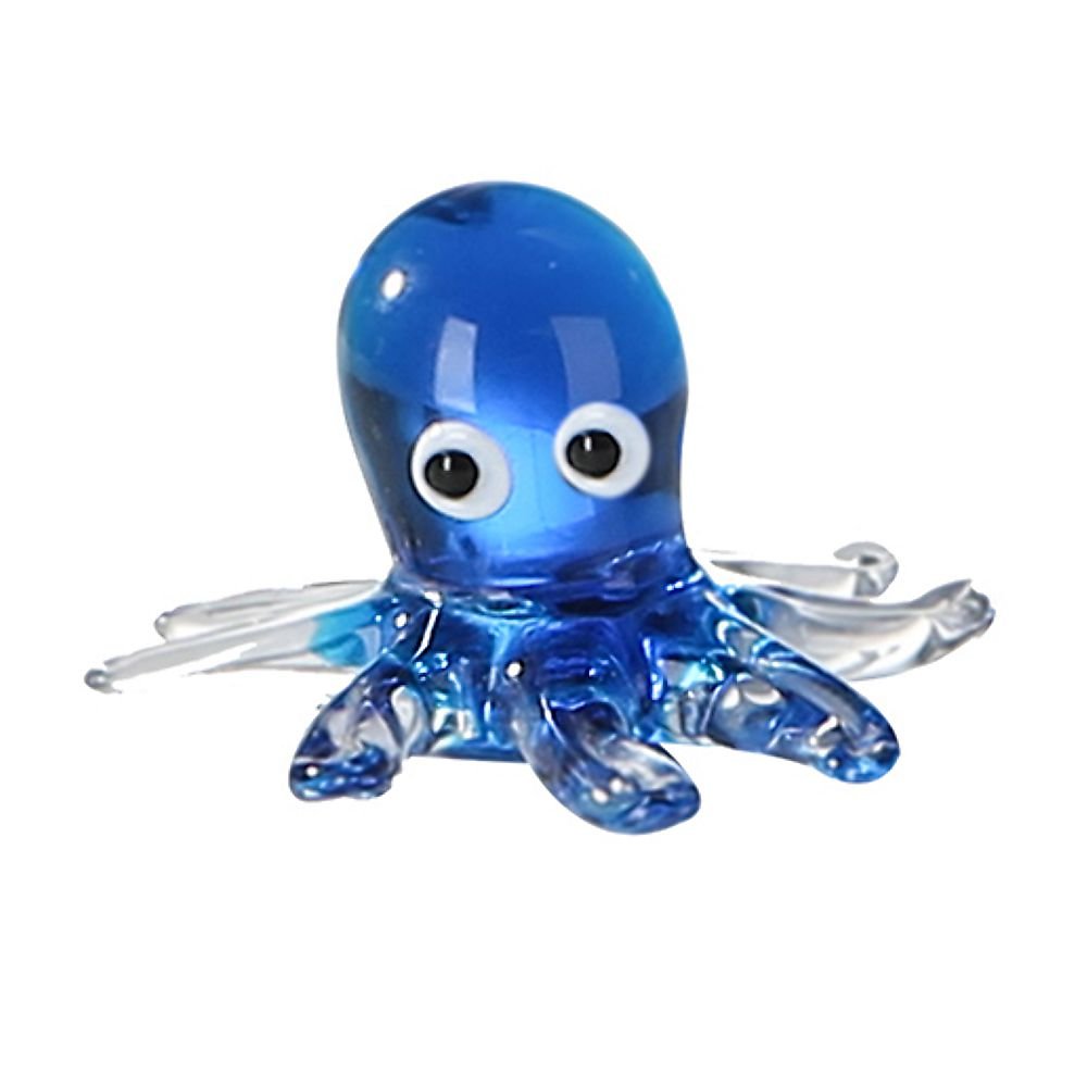 Glasskulptur Mini Skulptur Octopus Tintenfisch  in Geschenkbox