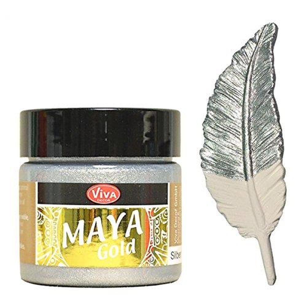 Viva Decor Maya Gold -Silber- 45ml Metallglanz Farbe, Metallic Effekt