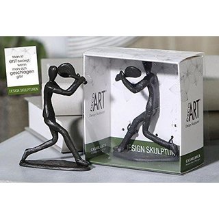 Casablanca Mini Design Skulptur Tennisspieler Gußeisen 11 cm Figur Deko Tennis Hobby 