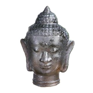 Glaskopf Buddha taupe gefrostet