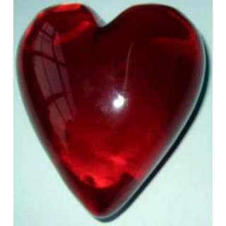Glas-Herz Glasdekoration Rot  Briefbeschwerer