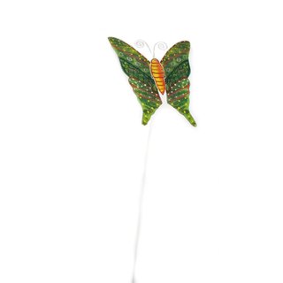 Gartenstecker mit Schmetterlinge Deko Butterfly grün Gartendeko 