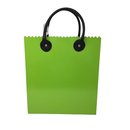 dekorativer Zeitungsständer Tasche Bag aus Metall in grün mit Kunstledergriffen Zeitung