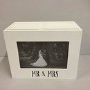 Holz Mr & Mrs Foto Album in weiß mit Ziehen Schubladen