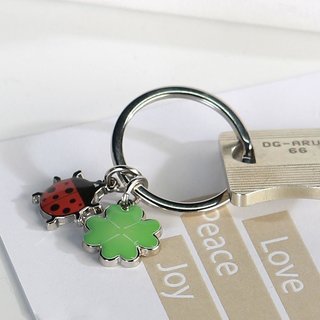 Schlüsselanhänger Glück grün/rot/silbeLänge 5 cm