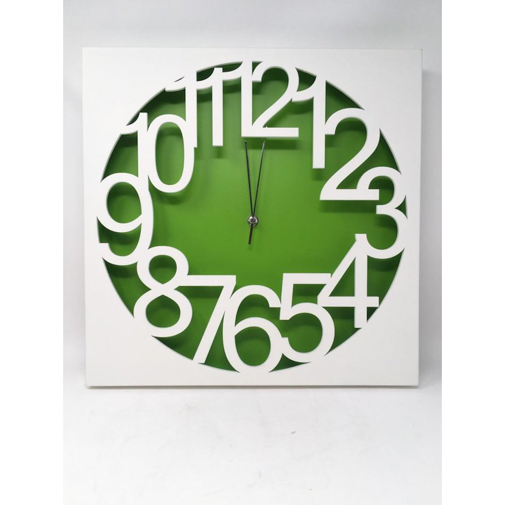 Casablanca Uhr Modern 40x40cm grün weiß Wanddeko Uhrzeit Clock