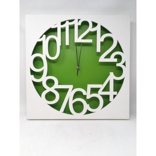 Casablanca Uhr "Modern" 40x40cm grün weiß Wanddeko Uhrzeit Clock