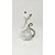 Figur Katze Milly Keramik weiß/glasiert silbernem Schwanz/Ohren stehend B 10 ...