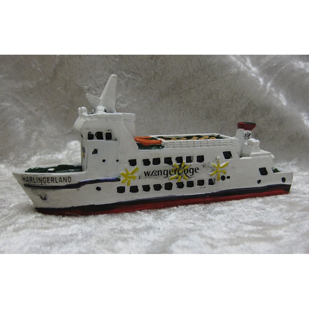 Schiffsmodell MS Harlingerland Wangerooge Carolinensiel Boot Schiff ca. 12 cm