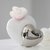Vase - Hearts - Herzvase mit silbernem und weißem Herz