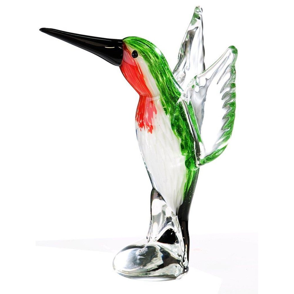 Hochwertige Glasskulptur Vogel Kolibri Glasdeko