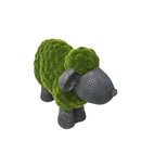 Süße Gartenfigur Schaf mit grün beflockt...