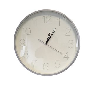 Uhr "Style"große Uhr_weiss/silber D:50cm Wanddeko 