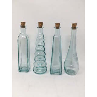Flaschenvase "Storage"  4er Set Tischdeko Frühling Sommer verschiedene Vasen Formen 120ml klar