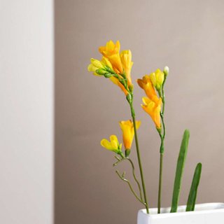 Kunstblume Dekopflanze Blüte Freesie - gelb