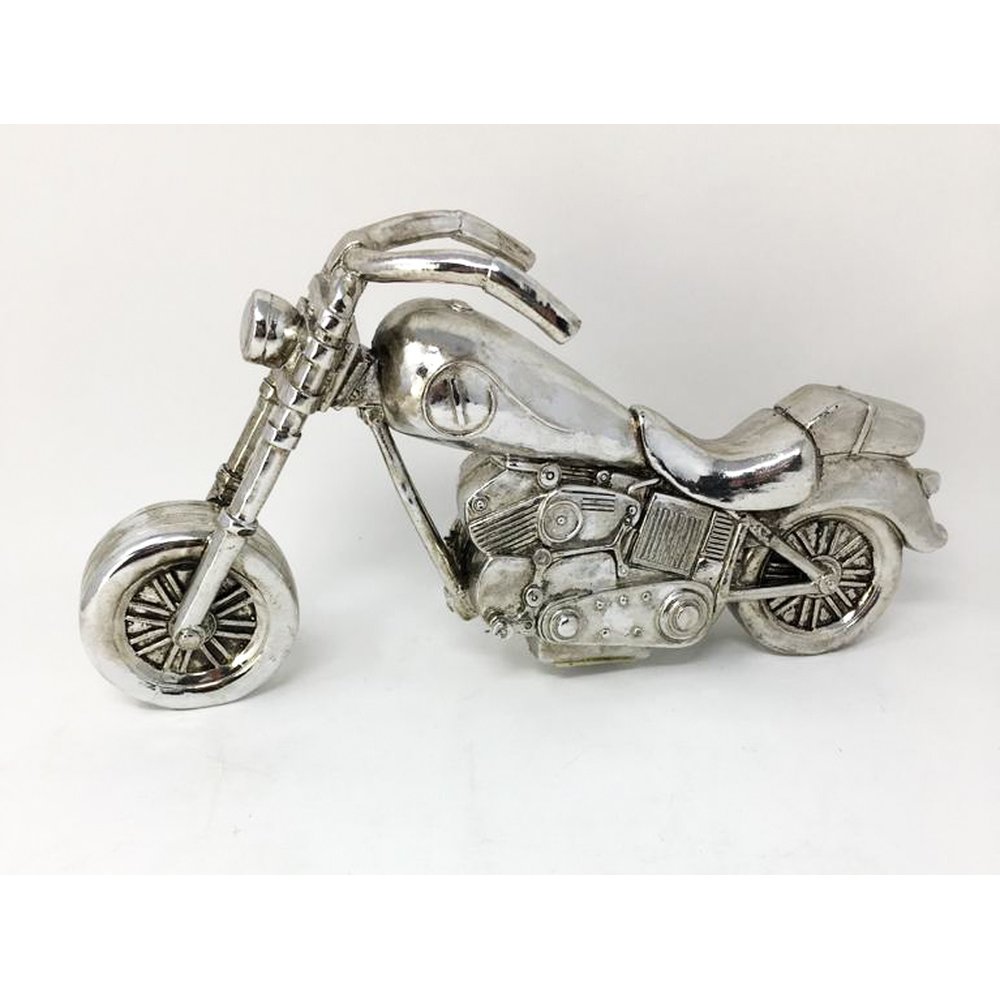 Skulptur Motorrad silber biker Maschine Dekoobjekt Deko Maschine