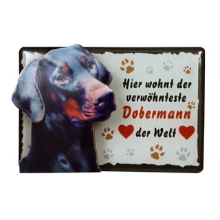 Tiermagnet Zettelhalter 3D Dobermann Hundemagnet Magnet