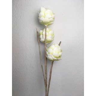 Foam Flower Blossom mit 3 Blüten in creme/weiss Ø 10 cm Kunstblumen Kunstpflanzen