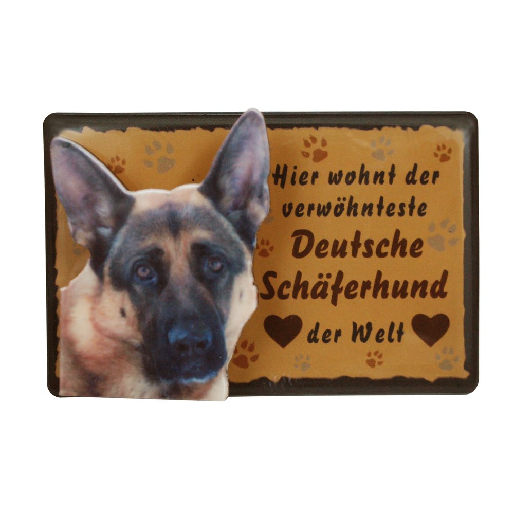 Tiermagnet Zettelhalter 3D Deutscher Schäferhund Hundemagnet Magnet