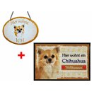 SET Fußmatte + Türschild Chihuahua,...