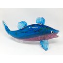 Skulptur Karpfen Glas blau / rosa Dekofigur Fisch Angler...