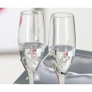 Casablanca - 2er-Set Champagnerglas "Mr. + Mrs." aus Metall / Glas · silber i...