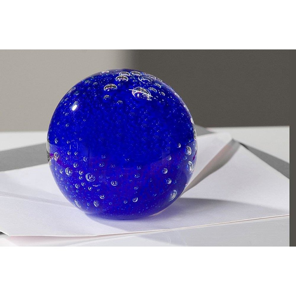 Briefbeschwerer Blue blau/klar 7. 5cm Traumkugel Glasdeko