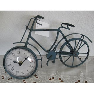 Dekorative Uhr Fahrrad Shabby Chic Bike Vintage Tischuhr schwarz used look