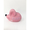 Spardose Maus Baby pink Keramik Länge 12cm Babyparty Mäuse Babygirl Mädchen