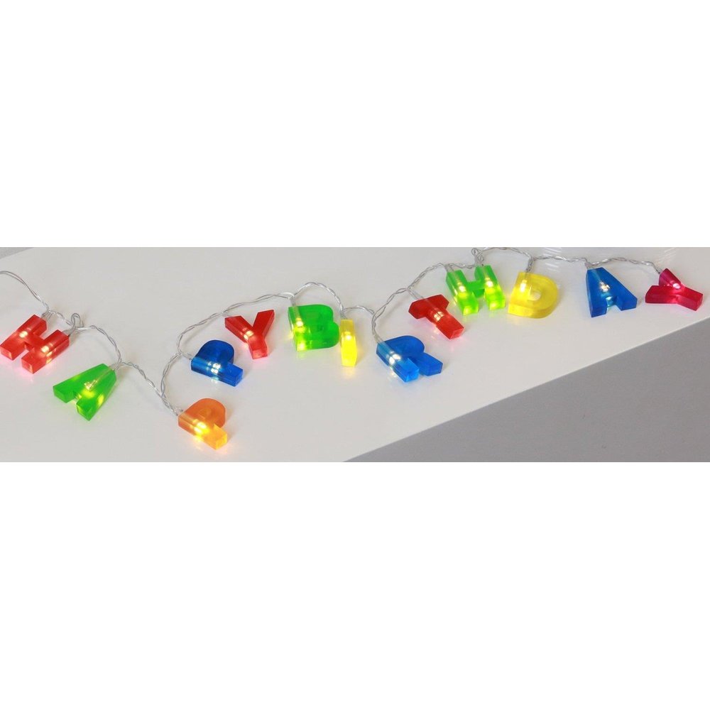 Lichterkette Happy Birthday bunt Länge: 100cm