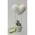 Hänger Love Balloon weiss / silber Höhe 29cm