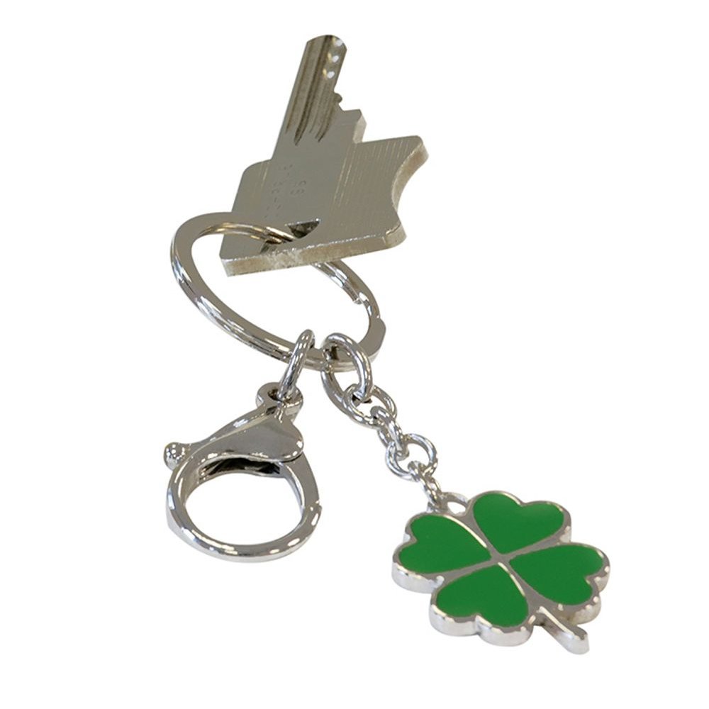 Casablanca - Schlüsselanhänger  Kleeblatt  aus Metall · grün / silber 