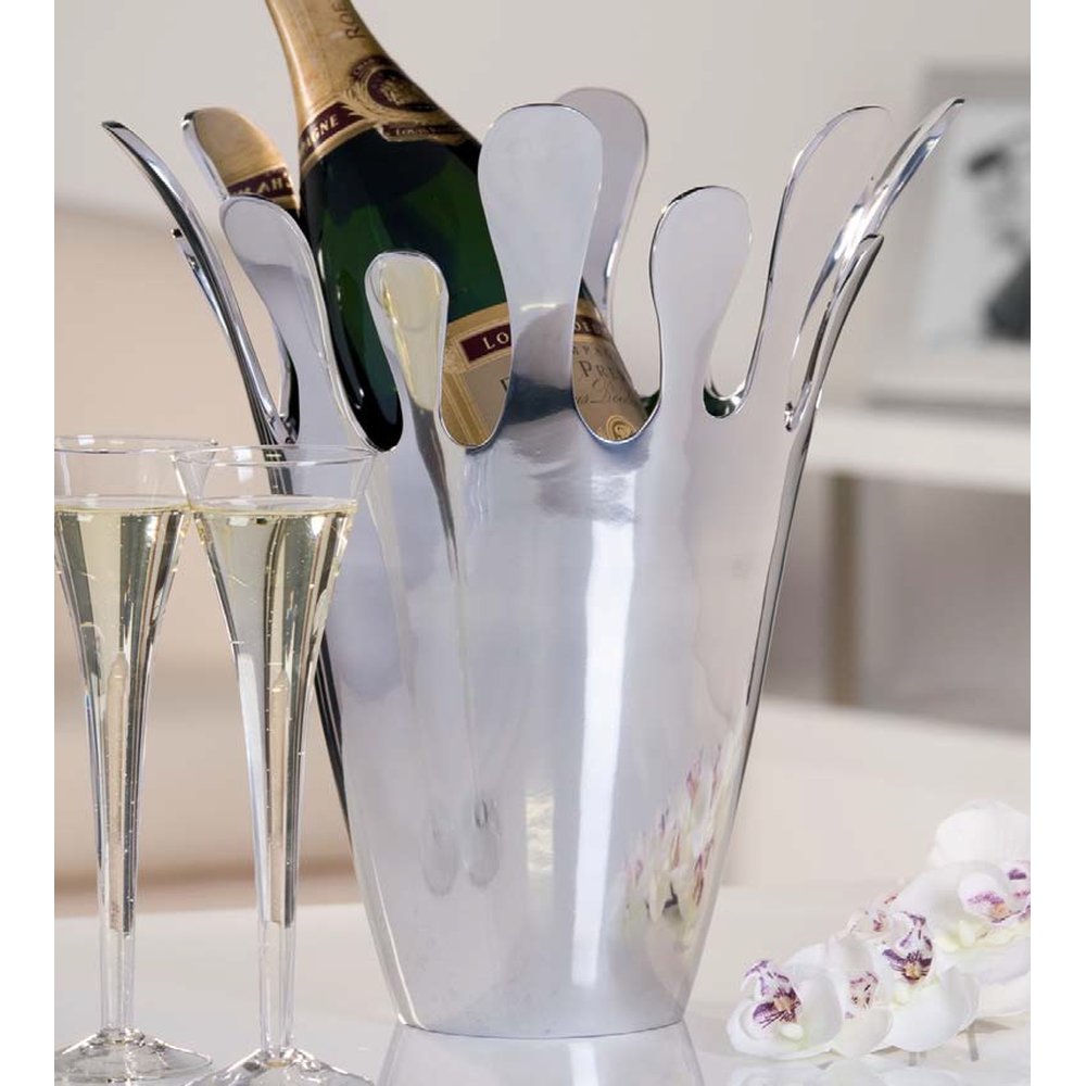 Champagnerkühler Sektkühler Splash, 38 cm, silber
