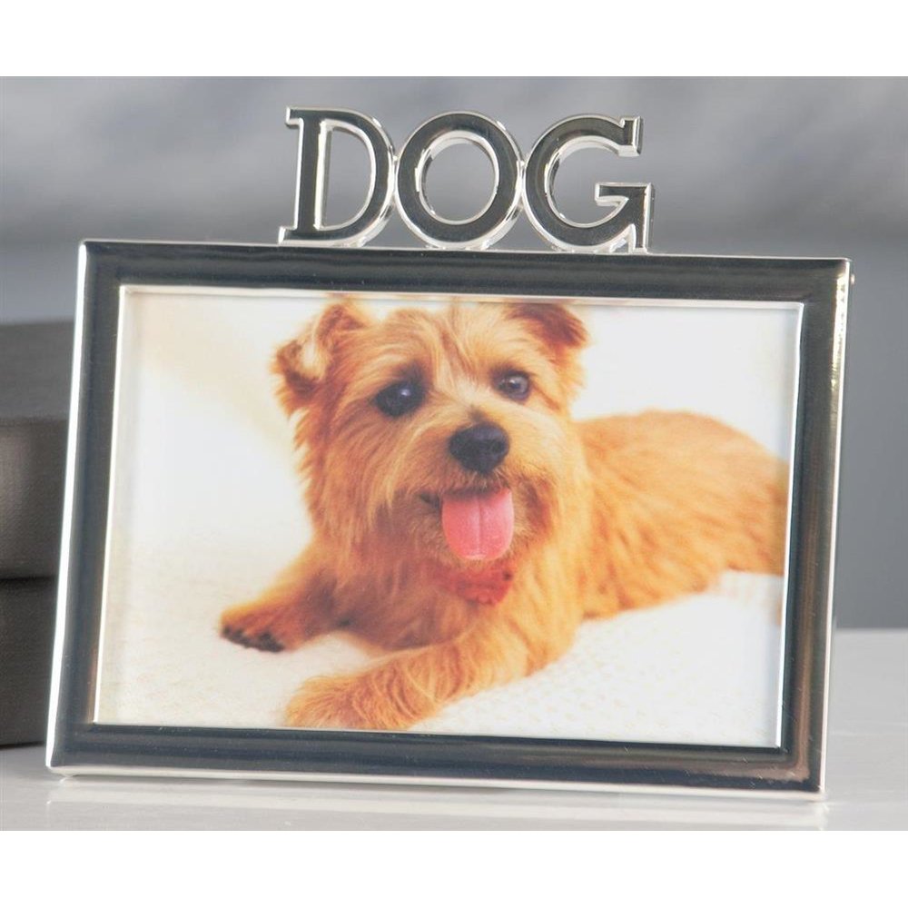 Fotorahmen Dog Metall verchromt H.14cm10x15cm Hund Hundeliebhaber Hundebesitzer